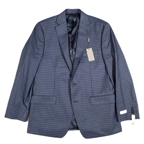 Michael Kors Classic-Fit Blue/Navy‎ Check Sport Coat Mens 42L Kelson - Picture 1 of 5